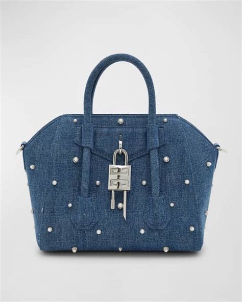 givenchy antigona smooth|mini antigona lock denim tote bag.